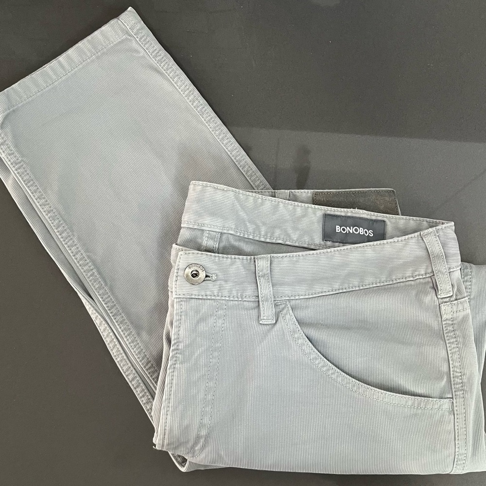 Bonobos Light Gray Corduroy Pants 33/30